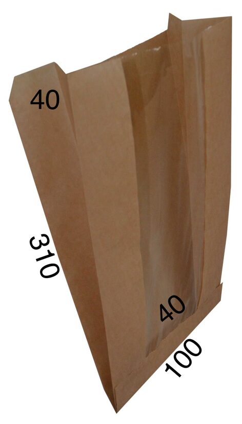 tūtas ar lodziņu 100x40x 310(h)+40PP logs