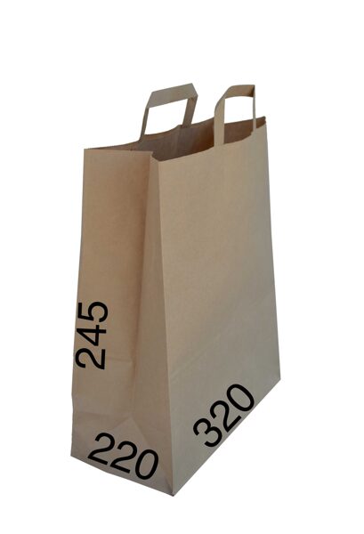 brūni ar plakanu rokturi 320x220x 225(h), 100 gab.